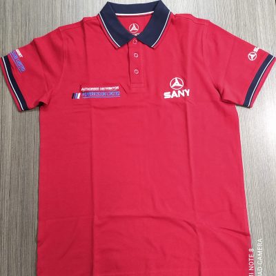 sany red polo shirt