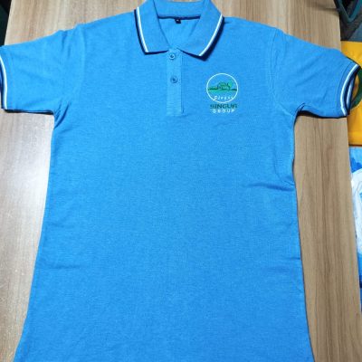 singur cyan polo shirt
